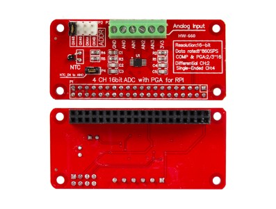 M&oacute;dulo ADC ADS1115 4 canais 16 bits com PGA para Raspberry Pi V1.03 - Imagem 1