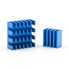 Conjunto de dissipadores de alum&iacute;nio azul para Raspberry Pi 3B/4B