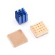 Conjunto robusto de dissipadores com acabamento azul em liga de &oacute;xido de alum&iacute;nio para Raspberry Pi 3B/4B - Thumb - 4
