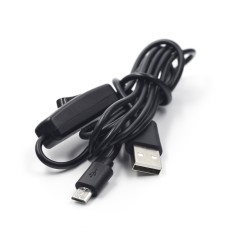 Cabo USB para Micro USB 5V 2,5A 1,5 m com interruptor liga/desliga e controle de energia, preto (tamanho do interruptor aleat&oacute;ri