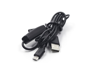 Cabo USB para Micro USB 5V 2,5A 1,5 m com interruptor liga/desliga e controle de energia, preto (tamanho do interruptor aleat&oacute;ri - Imagem 1