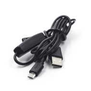 Cabo USB para Micro USB 5V 2,5A 1,5 m com interruptor liga/desliga e controle de energia, preto (tamanho do interruptor aleat&oacute;ri