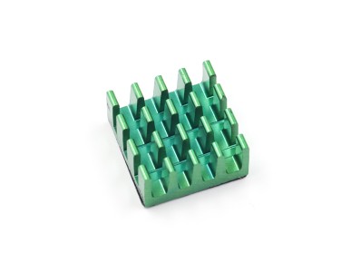 Dissipadores de alum&iacute;nio grande (verde) e pequeno (prateado) para Raspberry Pi - Imagem 1