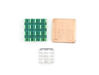 Dissipadores de alum&iacute;nio grande (verde) e pequeno (prateado) para Raspberry Pi - Imagem 5