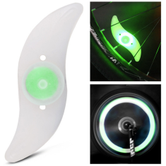 L&acirc;mpada LED verde em silicone para roda de bicicleta e motocicleta