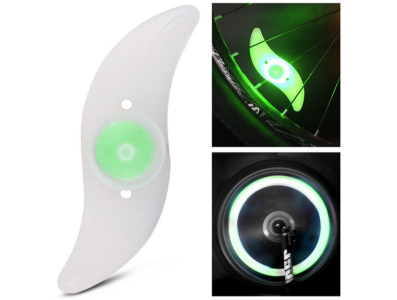 L&acirc;mpada LED verde em silicone para roda de bicicleta e motocicleta - Imagem 1