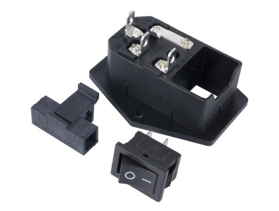 Conector de Alimenta&ccedil;&atilde;o com Chave e Fus&iacute;vel de 6 A para Makerbot - Imagem 1