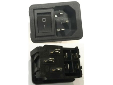 Conector de Alimenta&ccedil;&atilde;o para Painel com Chave - 10 A, 220 V - Imagem 1