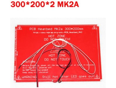 Mesa Aquecida PCB MK2A 300 x 200 x 2 mm com Cabo e Termistor NTC 100K - Imagem 1
