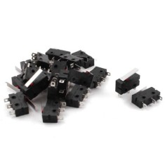 Microchave Fim de Curso SPDT de 3 Pinos - Alavanca de 16 mm, 5 A, 250 V
