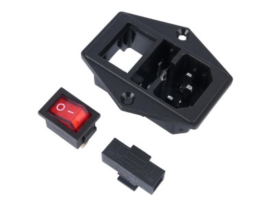 Conector de Alimenta&ccedil;&atilde;o para Painel AC-01A com Chave - 10 A, 250 V - Imagem 1
