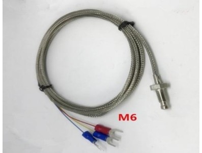 Sensor de Temperatura PT100 com Rosca M6 e Cabo de 1 m - Imagem 1