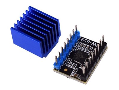 Driver de Motor de Passo TMC2208 Preto com Dissipador - Imagem 1