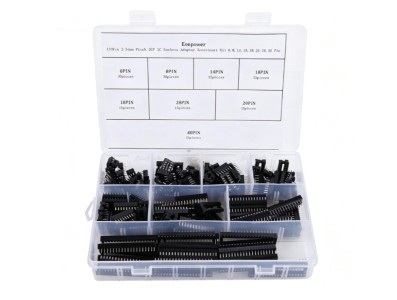 Kit com 150 Soquetes para Circuitos Integrados de 2,54 mm - Corpo Estreito - Imagem 1