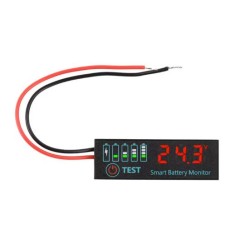 Indicador Digital de Carga para Bateria Chumbo-&Aacute;cido ou L&iacute;tio - 7 a 55 V, Vermelho