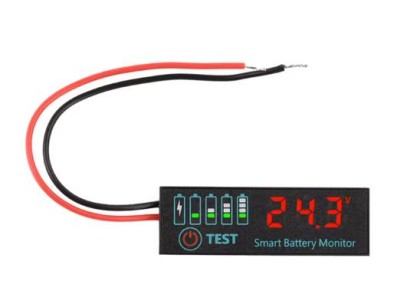 Indicador Digital de Carga para Bateria Chumbo-&Aacute;cido ou L&iacute;tio - 7 a 55 V, Vermelho - Imagem 1