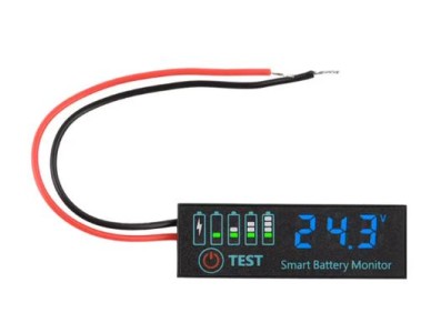 Indicador Digital de Carga para Bateria Chumbo-&Aacute;cido ou L&iacute;tio - 7 a 55 V, Azul - Imagem 1