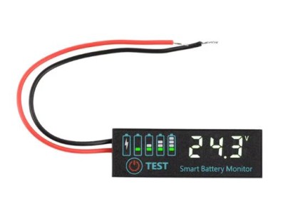 Indicador Digital de Carga para Bateria Chumbo-&Aacute;cido ou L&iacute;tio - 7 a 55 V, Branco - Imagem 1
