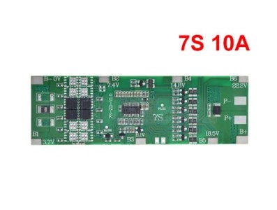 Placa a bateria do li-&iacute;on 18650 de 7S 10 A BMS protege a com fun&ccedil;&atilde;o de equil&iacute;brio - Imagem 1