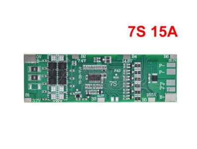 Placa a bateria do li-&iacute;on 18650 de 7S 15 A BMS protege a com fun&ccedil;&atilde;o de equil&iacute;brio - Imagem 1