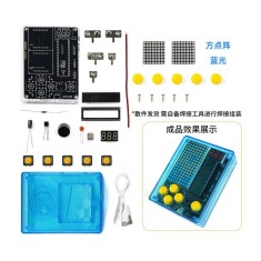 Kit Pixel console de jogos s 51 Microcontrolador Eletr&ocirc;nico DIY kit de Pr&aacute;tica de Solda Azul + Azul