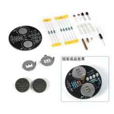 Bateria kit de girosc&oacute;pio girat&oacute;rio LED DIY kit de pr&aacute;tica de soldagem de projeto de soldagem (com )