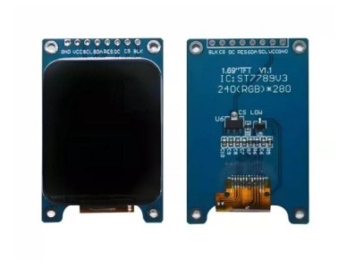 M&oacute;dulo de tela LCD TFT de 1,69 polegadas 240 * 280 ST7789 driver interface SPI de 8 pinos sem solda - Imagem 1