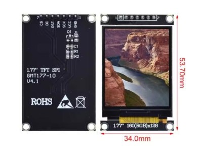 M&oacute;dulo interface SPI do de exibi&ccedil;&atilde;o LCD com tela colorida TFT de 1,77 polegadas - Imagem 1