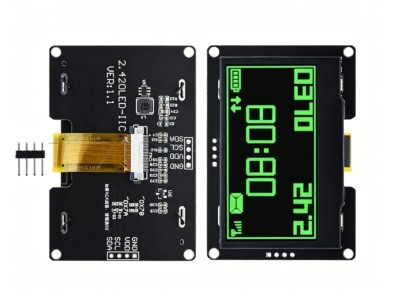 M&oacute;dulo de exibi&ccedil;&atilde;o LCD de 2,42 polegadas 128x64 OLED SSD1309 4 pinos IIC I2C interface verde - Imagem 1