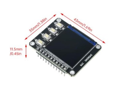 M&oacute;dulo de exibi&ccedil;&atilde;o LCD com tela colorida IPS de 1,3 polegadas 240 * 240 ST7789 driver com 4 bot&otilde;es - Imagem 1