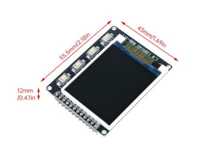 M&oacute;dulo de exibi&ccedil;&atilde;o LCD com tela colorida TFT de 1,8 polegadas 128 * 160 ST7735 driver com 4 bot&otilde;es - Imagem 1