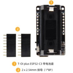 Placa de desenvolvimento LILYGO T-OI Plus ESP32-C3 RISC-V n&atilde;o soldada com suporte de bateria 16340