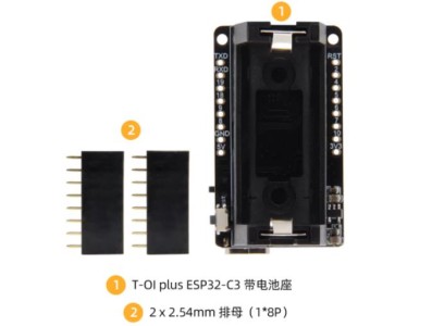 Placa de desenvolvimento LILYGO T-OI Plus ESP32-C3 RISC-V n&atilde;o soldada com suporte de bateria 16340 - Imagem 1