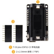 Placa de desenvolvimento LILYGO T-OI Plus ESP32-C3 RISC-V n&atilde;o soldada com suporte de bateria 16340