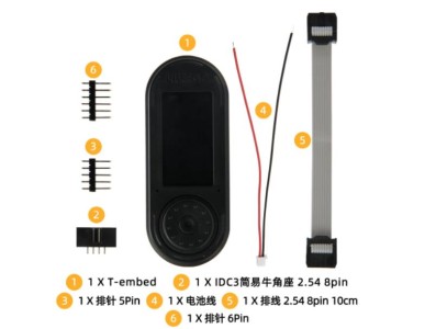 Placa de desenvolvimento K209 lilygo preto sem solda t-embed ESP32-S3 1.9 polegadas lcd rgb microfone... - Imagem 1