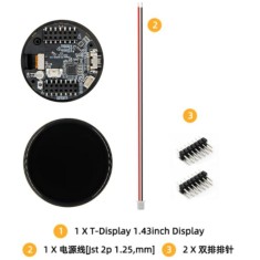 M&oacute;dulo H741 LILYGO T-tela-S3 ESP32-S3 toque 1.43 polegadas AMOLED sem solda suporta suporte para cart&atilde;o SD