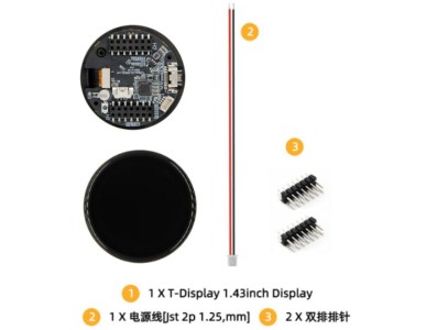 M&oacute;dulo H741 LILYGO T-tela-S3 ESP32-S3 toque 1.43 polegadas AMOLED sem solda suporta suporte para cart&atilde;o SD - Imagem 1