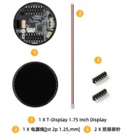 M&oacute;dulo Pare a produ&ccedil;&atilde;o!!! H741-01 LILYGO T-tela-S3 ESP32-S3 toque n&atilde;o soldado AMOLED de 1,75 polegadas...