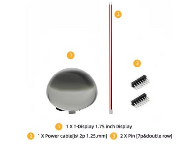 M&oacute;dulo H741-02 LILYGO T-tela-S3 ESP32-S3 toque 1.75 polegadas de lente convexa suporta suporte para cart&atilde;o SD - Imagem 1