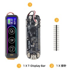 Placa de desenvolvimento H764 LILYGO T-tela-barra n&atilde;o soldado 2,25 polegadas Full cor RGB LCD ESP32-S3 com...