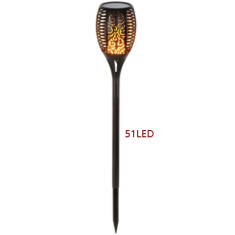 L&acirc;mpada solar efeito chama policristalina 3,7 V 5 W 51 LEDs com bateria