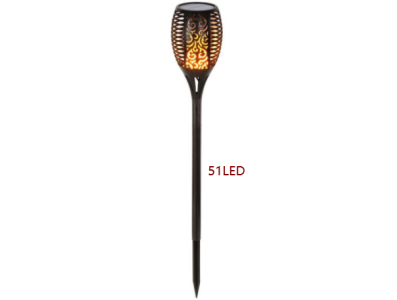 L&acirc;mpada solar efeito chama policristalina 3,7 V 5 W 51 LEDs com bateria - Imagem 1