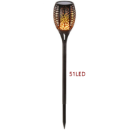 L&acirc;mpada solar efeito chama policristalina 3,7 V 5 W 51 LEDs com bateria