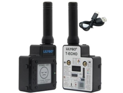 M&oacute;dulo Lilygo preto ttgo softrf t-echo nrf52840 lora sx1262 sem fio 433mhz 1.54 e-papel gps rtc nfc para... - Imagem 1