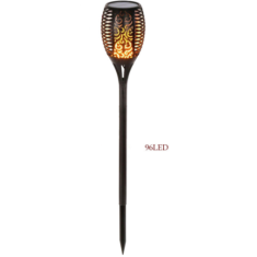Lumin&aacute;ria solar efeito chama 3,7V 5W 96 LEDs policristalina com bateria