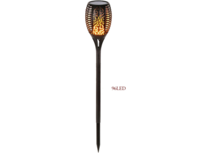 Lumin&aacute;ria solar efeito chama 3,7V 5W 96 LEDs policristalina com bateria - Imagem 1