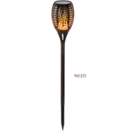 Lumin&aacute;ria solar efeito chama 3,7V 5W 96 LEDs policristalina com bateria