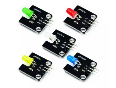 M&oacute;dulo Bloco de constru&ccedil;&atilde;o eletr&ocirc;nico 5 mm emissor de luz LED 5 unidades/conjunto - Imagem 1