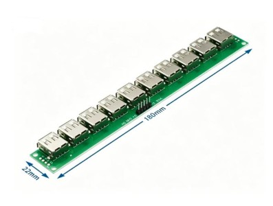 Placa de teste de cabo de dados USB 2.0 com 10 soquetes horizontal - Imagem 1