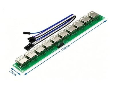 Placa Cabo de dados USB 2.0 10 soquetes de teste horizontal com cabo - Imagem 1